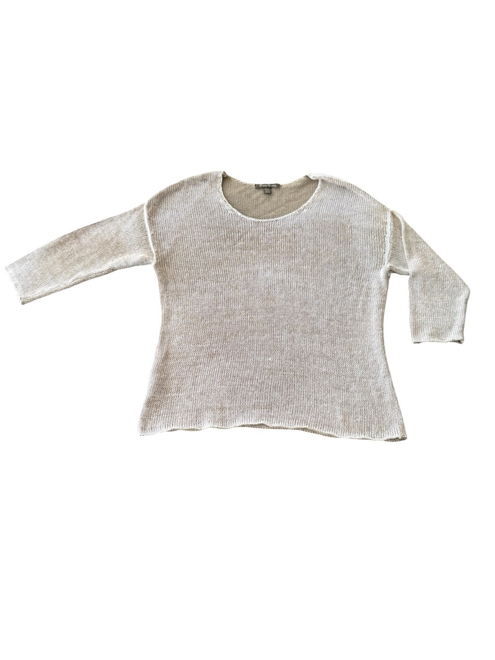 Tommy Bahama Women’s Medium Linen Cotton Textured Garter Knit Sweater Natural